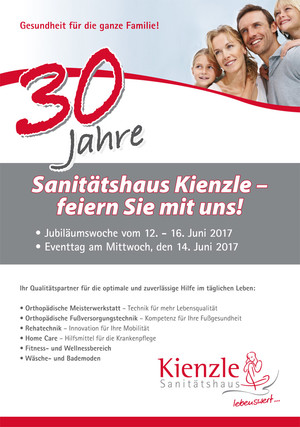 30 Jahre Sanitätshaus Kienzle | Orthopädietechnik & Reha-Center