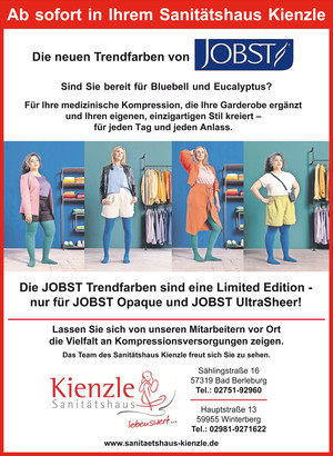 Die neuen Trendfarben von JOBST