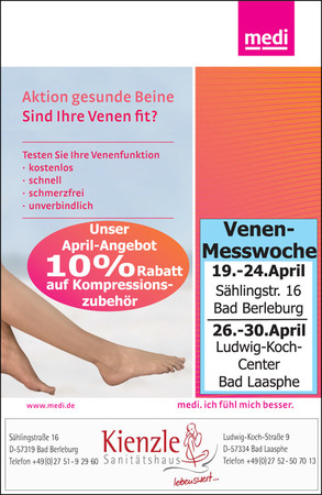Venenmesswoche 2010 (Bad Berleburg: 19.-24. April 2010 | Bad Laasphe: 26.-30 April 2010)