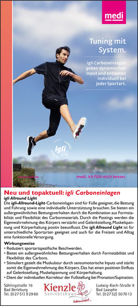 igli Carboneinlagen geben dynamischen Input und entlasten individuell bei jeder Sportart.