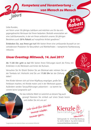 30 % Rabatt auf rezeptfreie Artikel