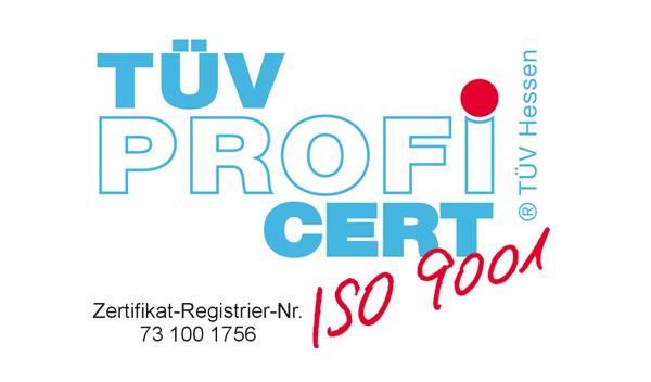 DIN EN ISO 9001 - Zertifizierung (TÜV Hessen) DIN EN ISO 9001 - Zertifizierung (TÜV Hessen)